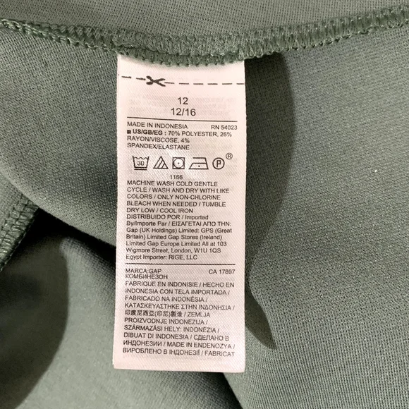 GAP Sage Green Sleeveless Flared Peplum Dress size 12 - Picture 13 of 13